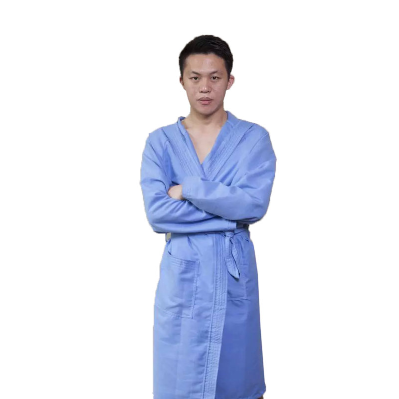 蓝色超细纤维速干浴袍